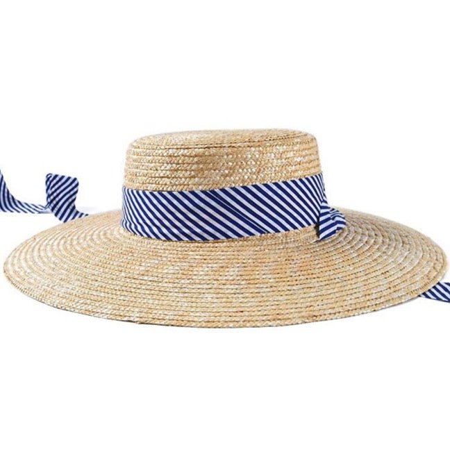 Vintage Boater Straw Hat