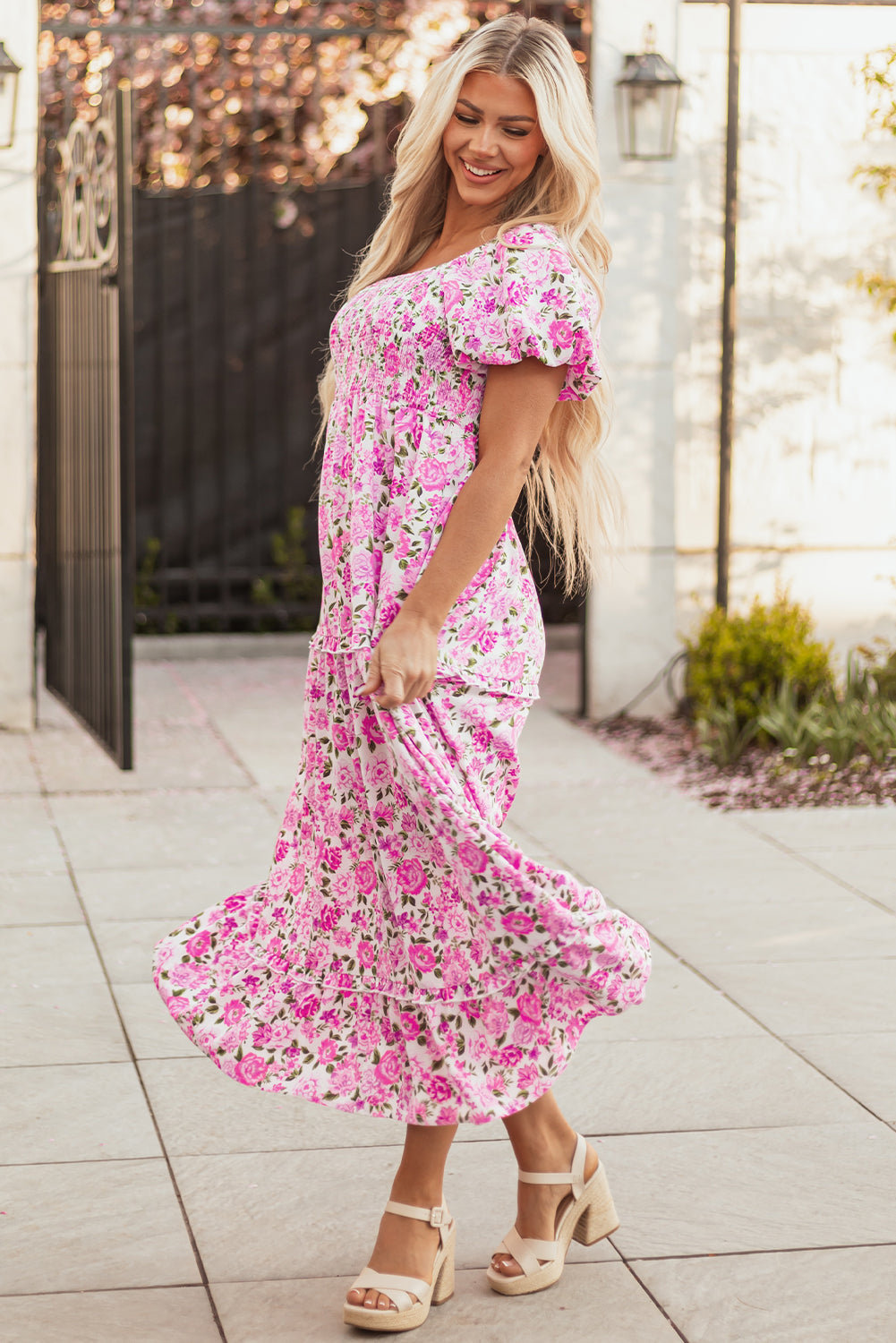 Vintage bohemian cotton maxi dress