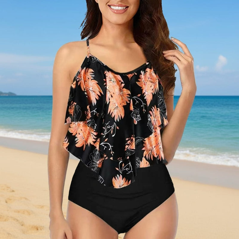 Vintage ruffle swimwear flounce top