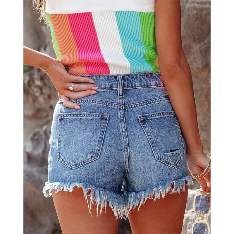 Vintage Wash Frayed Denim Hotpants