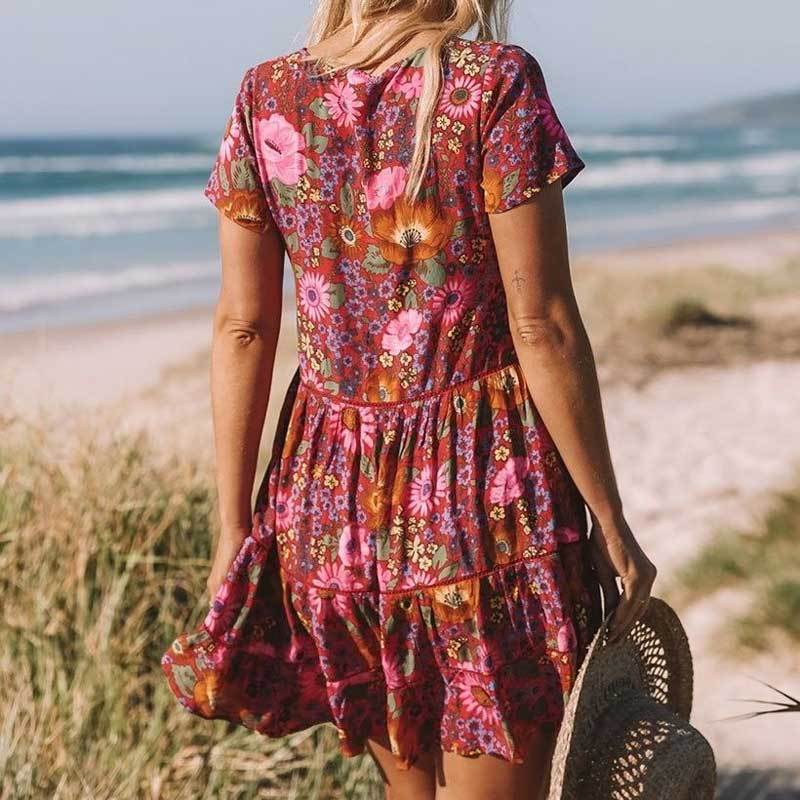 vintage floral mini dress