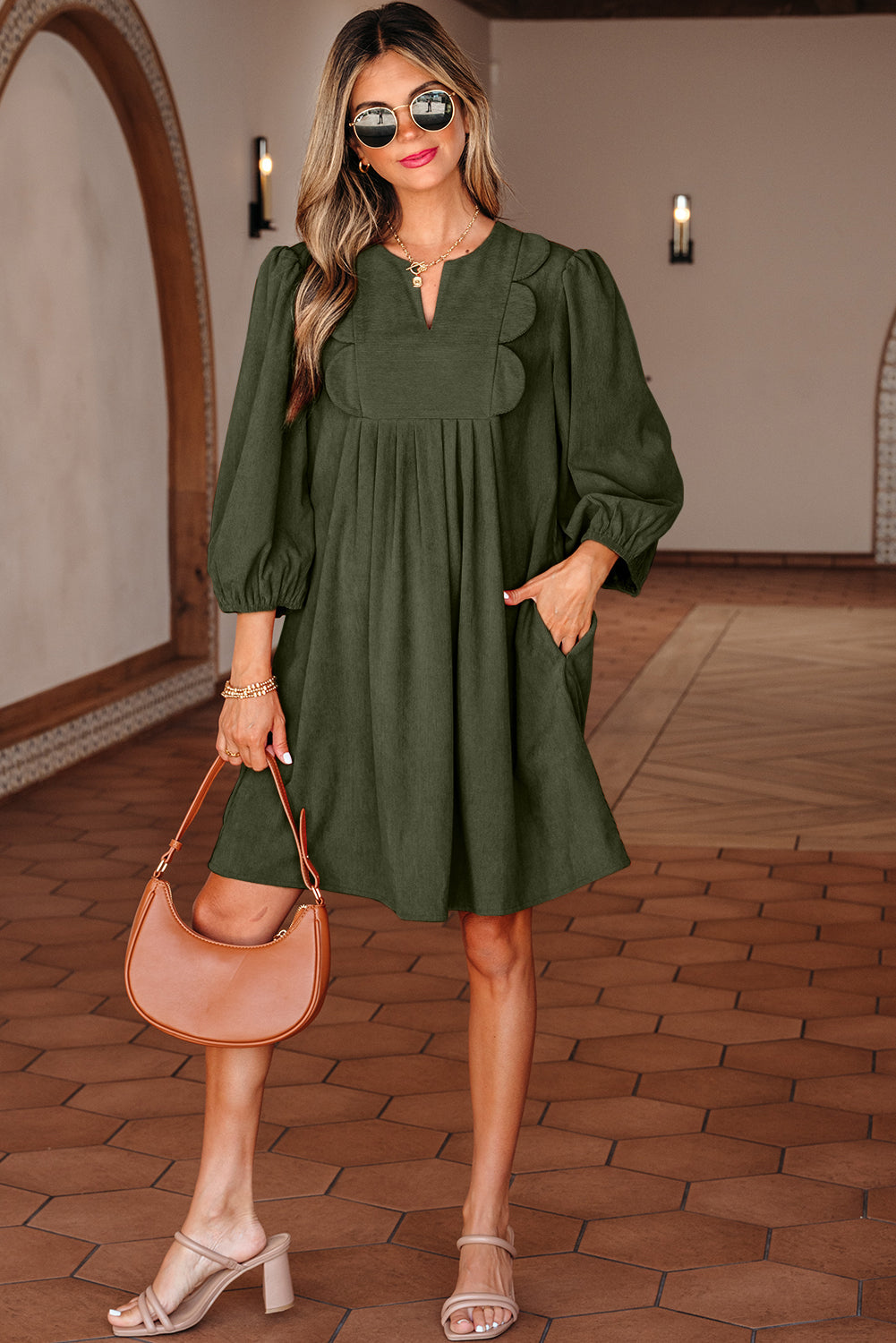 Warm Tone Bohemian Mini Dress
