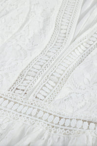 White bohemian dress side silhouette