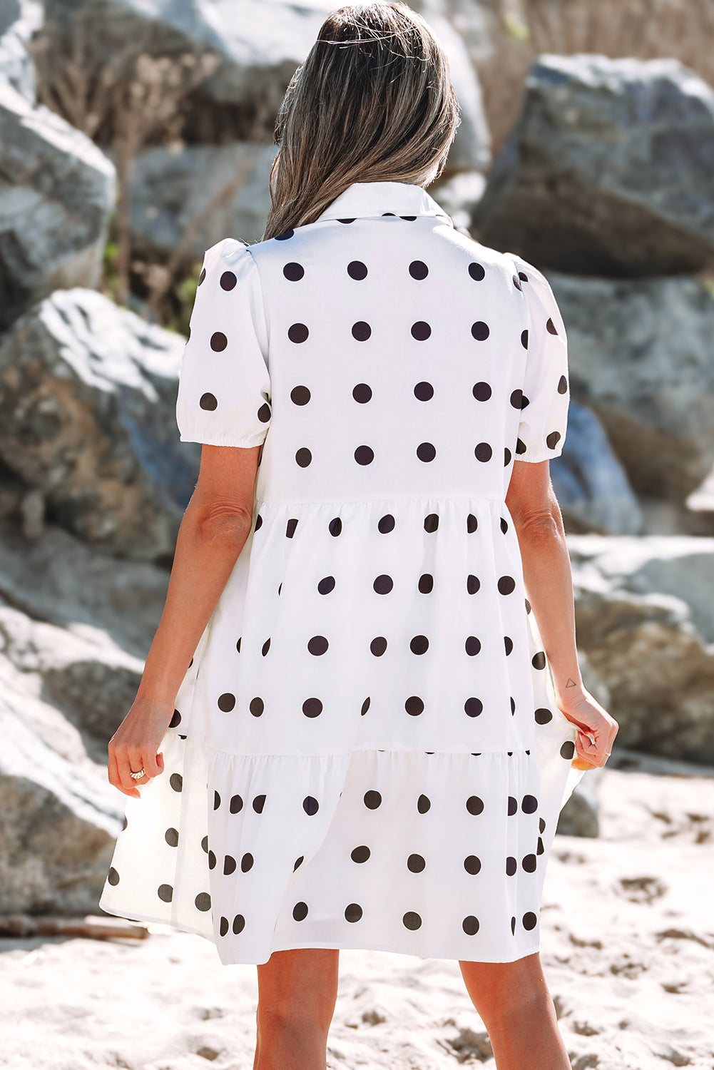 White Bohemian Flowy Summer Dress