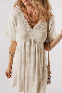 White Bohemian Mini Dress Detail