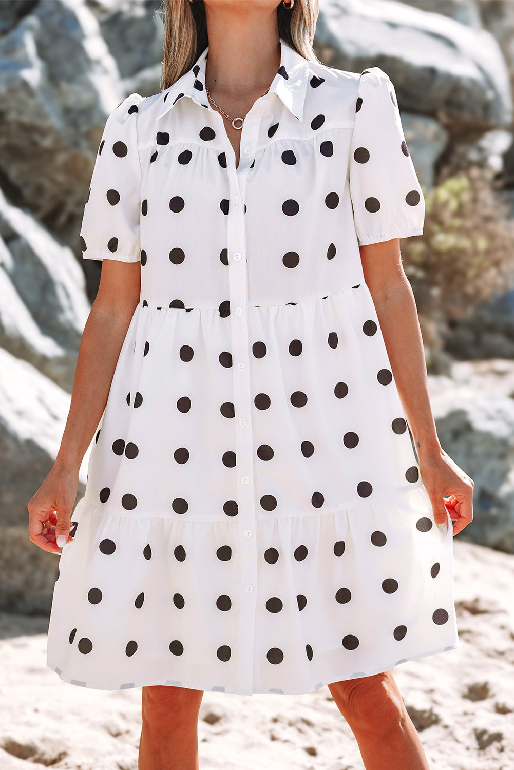 White Boho Mini Dress