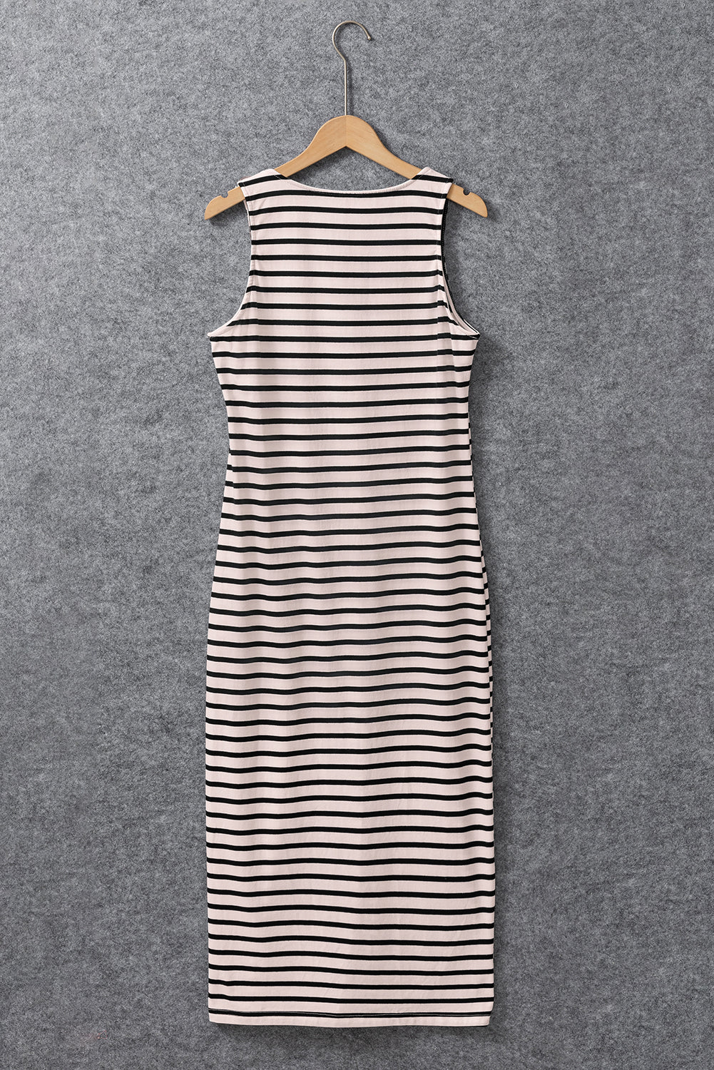 White cotton striped dress closeup