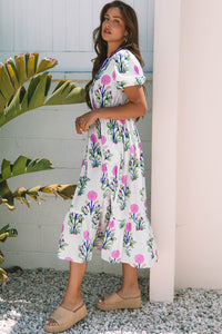 White Cotton Tiered Maxi Dress