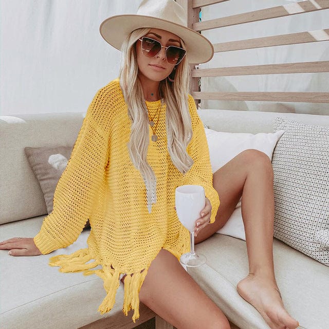 White crochet beach coverup
