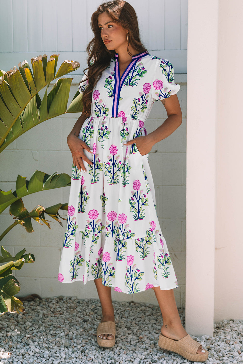 White Linen Bohemian Summer Dress