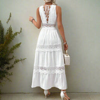white lace boho maxi dress