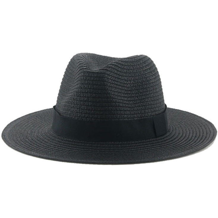 Wide-brim bohemian beach straw hat