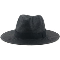 Wide-brim bohemian beach straw hat