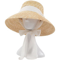 Wide brim bohemian beige bucket hat