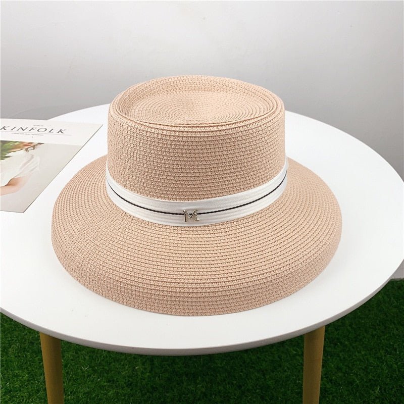 Wide brim bohemian straw hat
