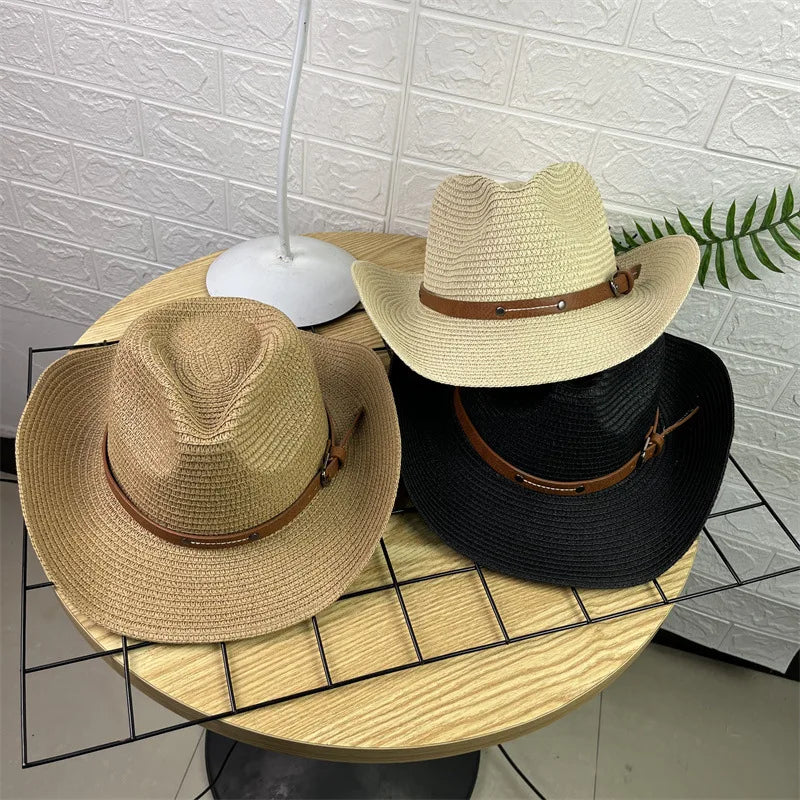 Wide brim bohemian straw hat