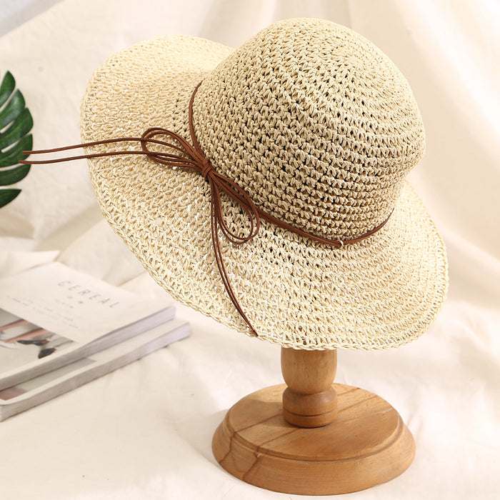 Wide Brim Straw Bucket Hat