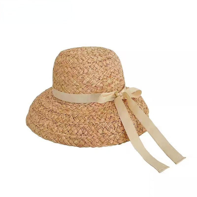 Wide Brimmed Raffia Straw Hat Style 2