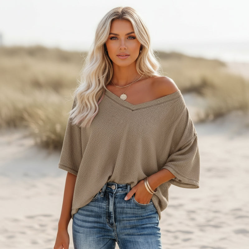 Women Bohemian Lace Trim Shirt