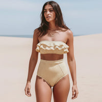 Women's bandeau bikini crochet detail