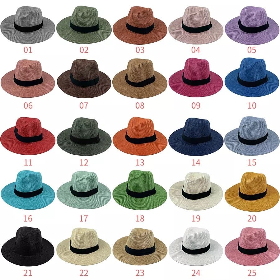 Woven beige bohemian fedora hat