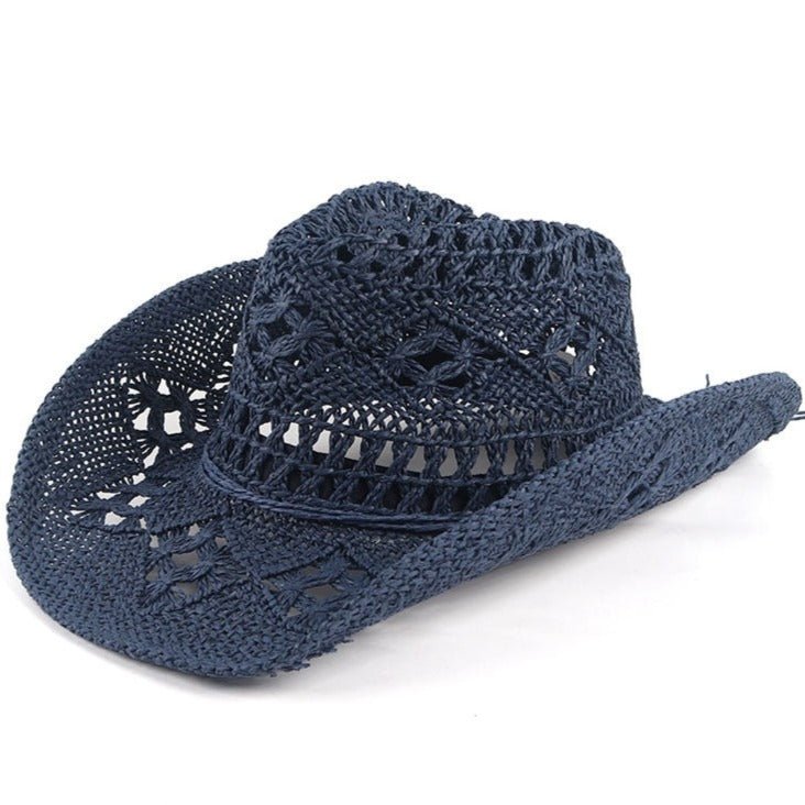 Woven Black Straw Bohemian Hat