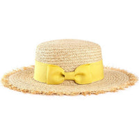 Woven bohemian boater beach hat
