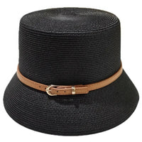 Woven Boho Bucket Hat Beige