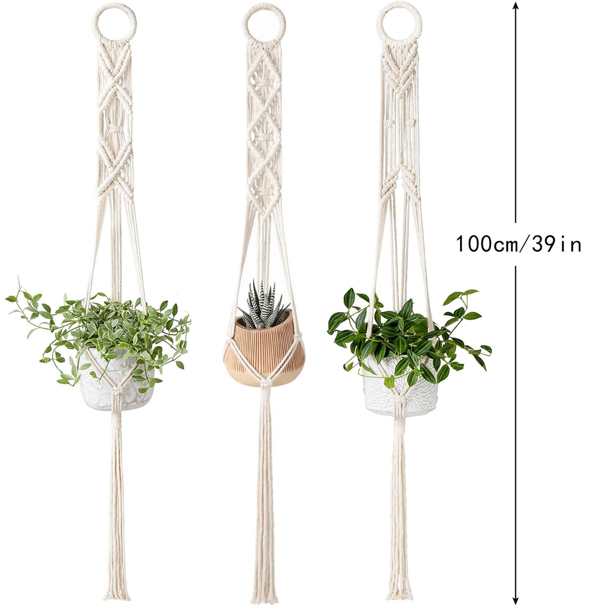 Woven Cotton Plant Basket Boho
