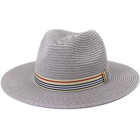 Woven straw bohemian fedora curved brim