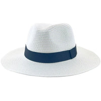 Woven straw bohemian fedora, neutral tone