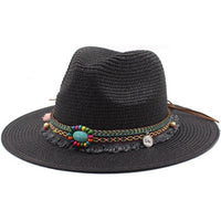 Woven straw bohemian sun hat