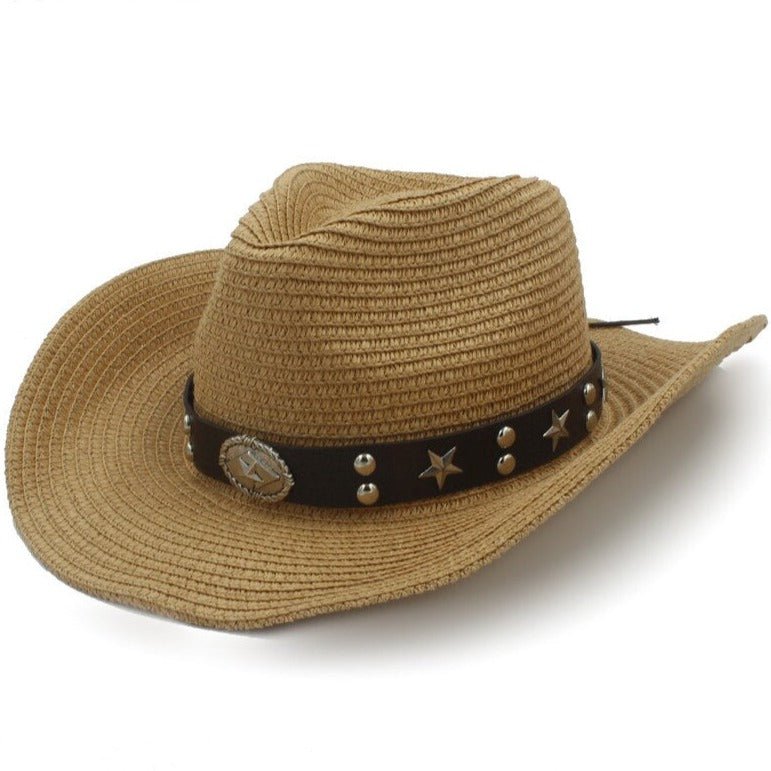 Woven straw bohemian western hat