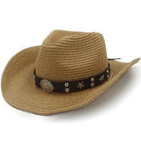 Woven straw bohemian western hat